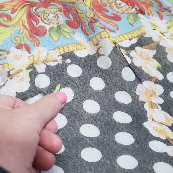 VINTAGE 100% Silk Polka Dot Floral Scarf Shawl Wrap Sheer Retro Pin-Up 72" x 35" - Picture 11 of 11